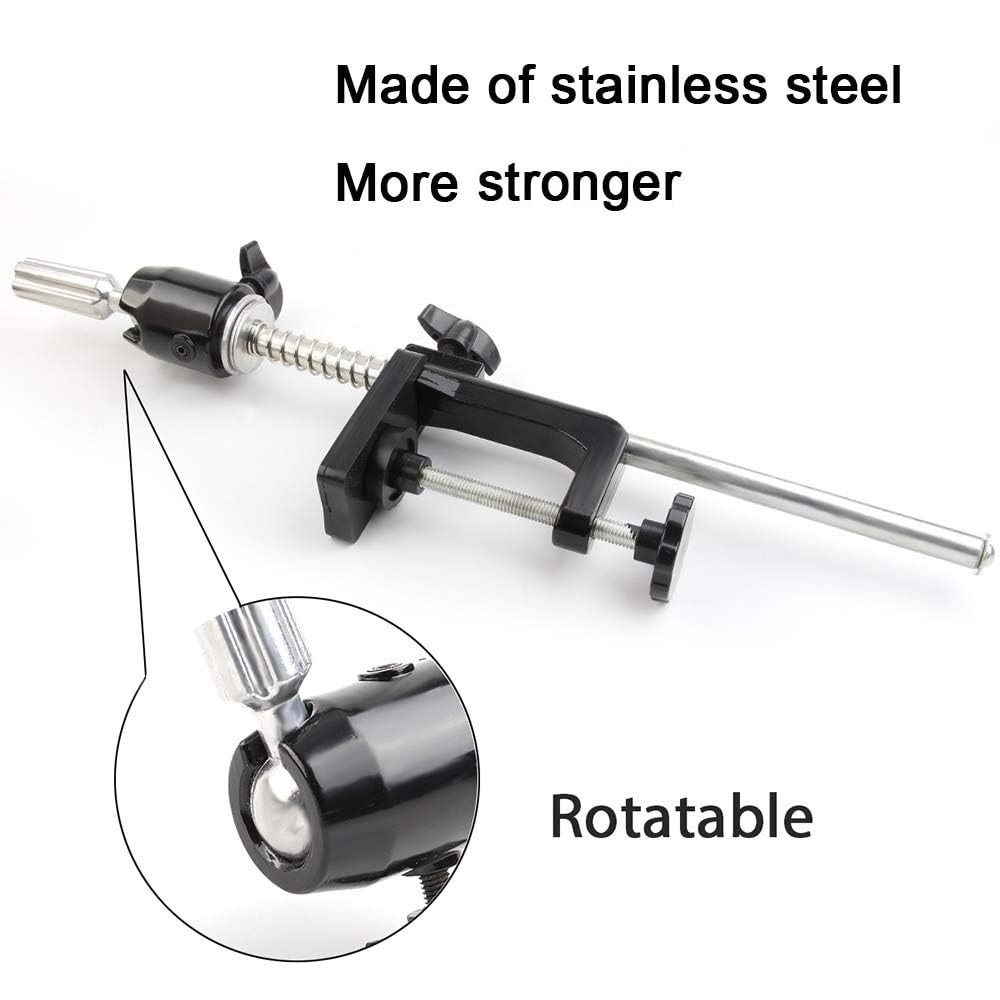 Versatile Wig Stand Holder with Adjustable Height and Metal C-Clamp Design