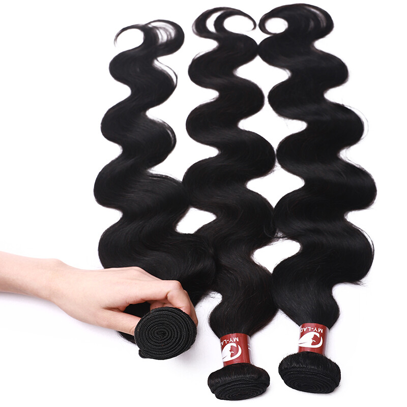 THICK 1-3 BUNDLES Brazilian Virgin Human Hair Weft Extensions Straight Body Wave