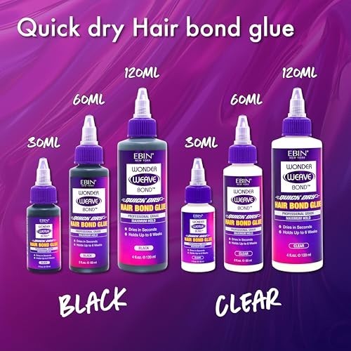 Clear Hair Bond Glue 4 Fl Oz – Quick-Dry Strong Hold for Weave & Track Applicati