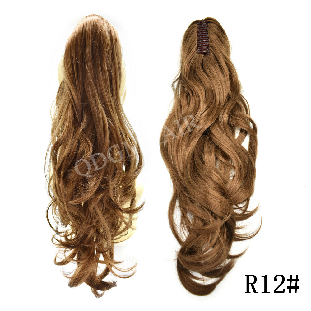 Claw Clip In Ponytail Hair Extensions Thick Long Wavy 22″ Natural As Human Hair