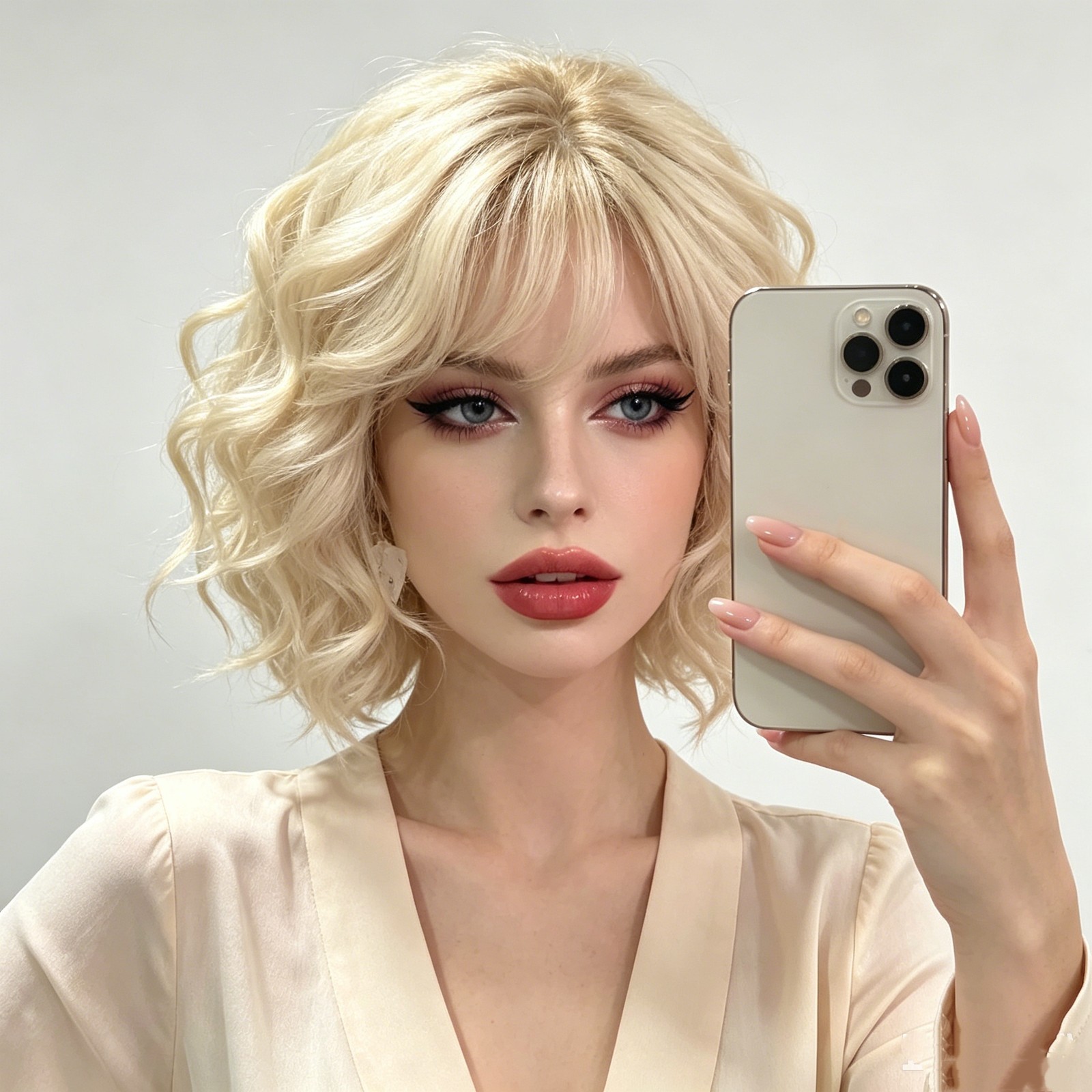 Short Bob Ombre White Blonde Lace Front Wigs 100% Human Hair Wigs for Women