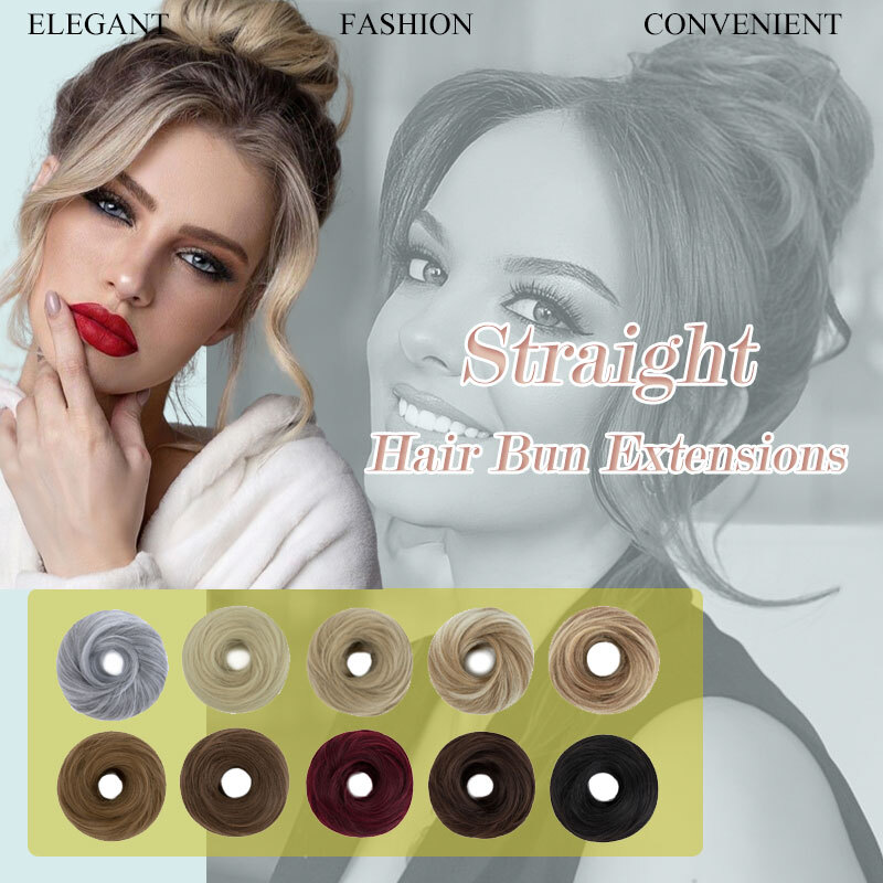 Women Girls Donut Hair Scrunchie Natural Easy Bun Hairpiece Messy Updo Extension