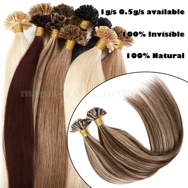 14″-24″ Pre Bonded Keratin Nail U Tip Human Hair Extensions 0.5g Highlight 150G