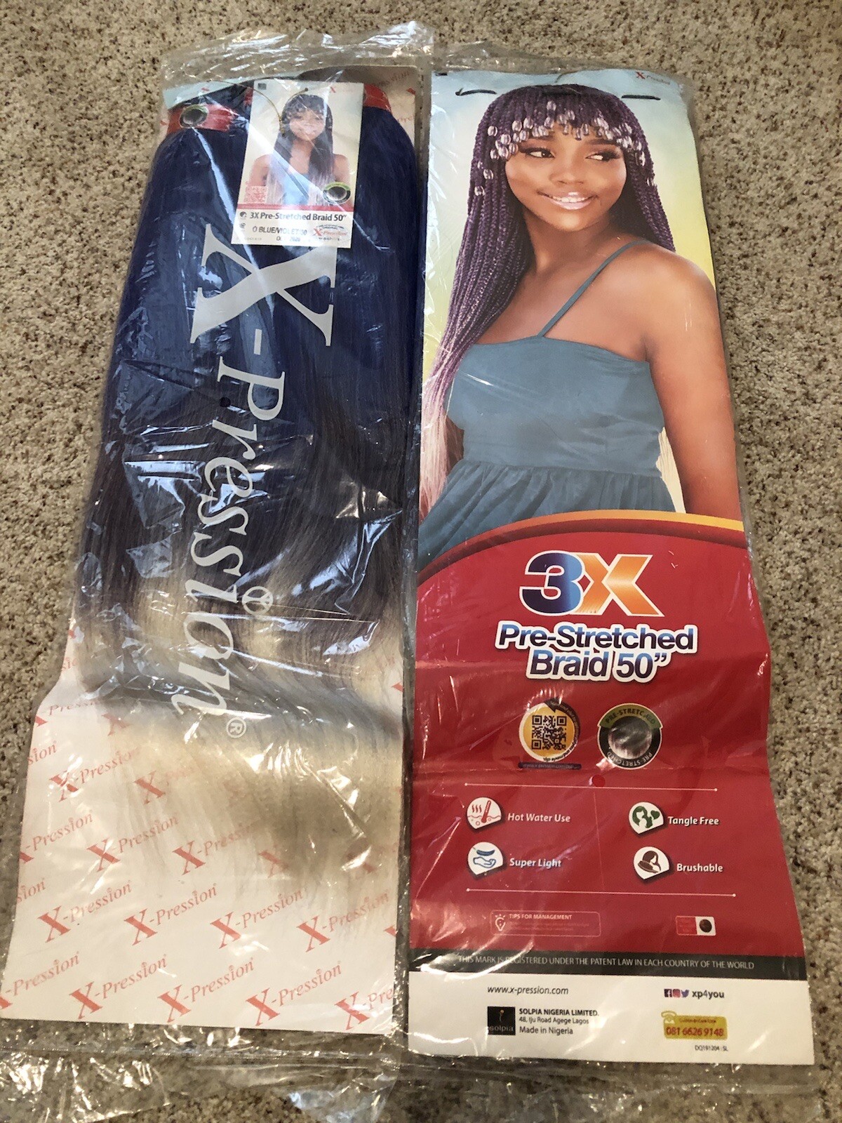 xpression braiding hair pre stretched, Available As Pictures