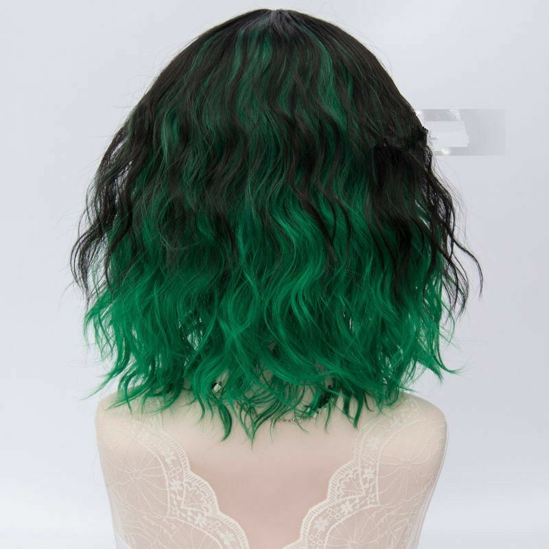 Synthetic Halloween 35cm Short Ombre Fancy Curly Cosplay Stylish Party Wig