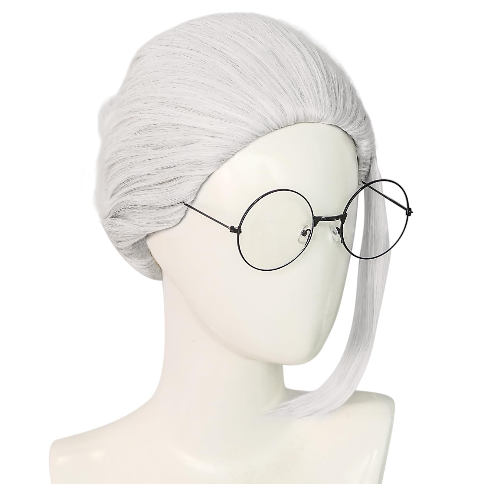 Taro Sakamoto Wig with Glasses Gray Grey Wig with Bun Wigs Sakamoto Days Cosplay