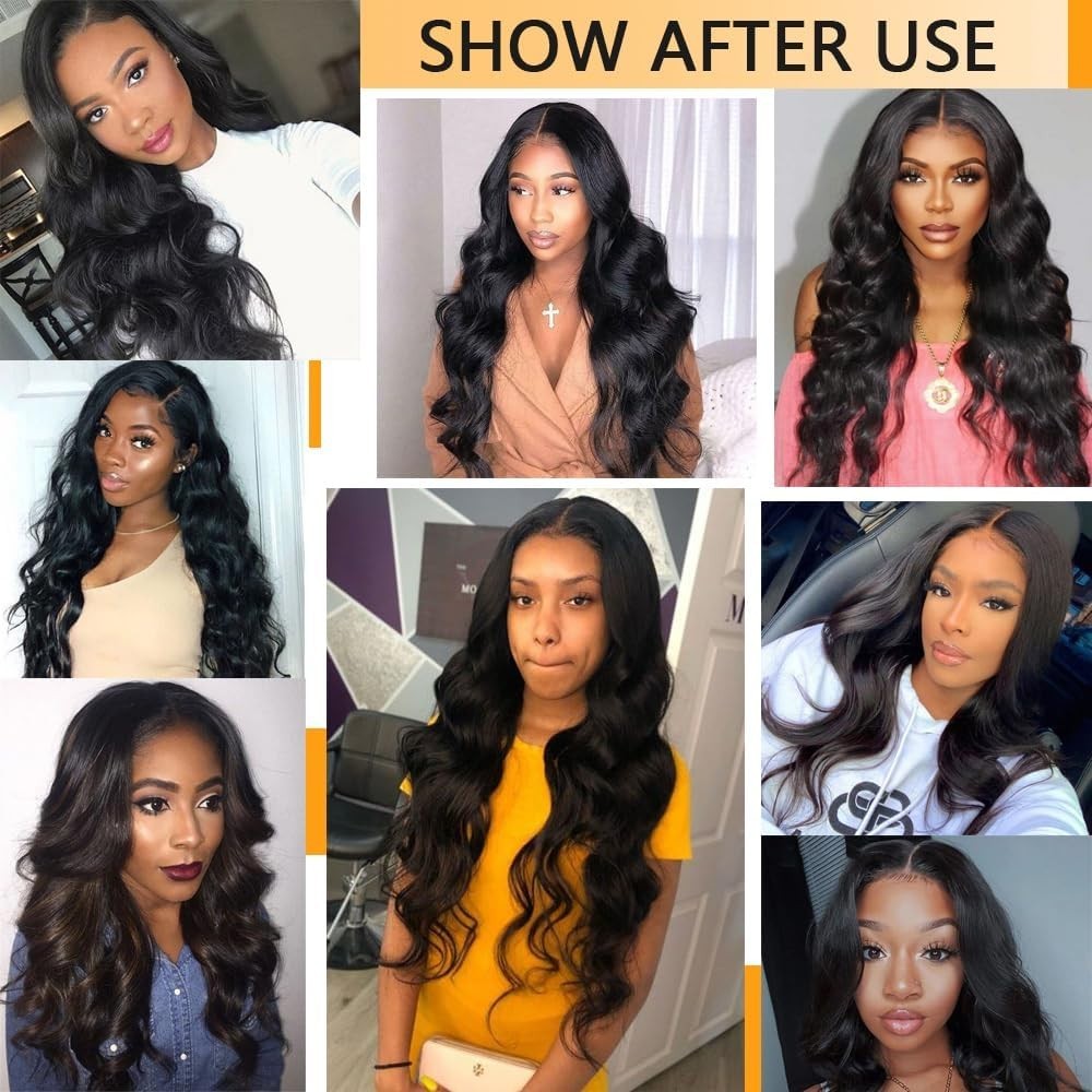 250% Density U Part Human Hair Wig Body Wave 22″ Clip-In for Black Women, No Lea