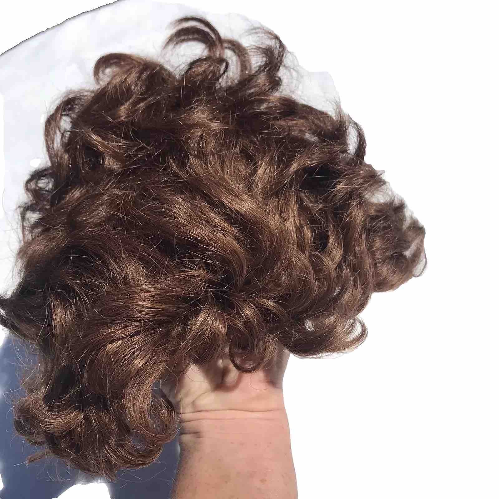 Elura Tony Of Beverly Vintage Wig Curly Short Brown Adjustable Mod acrylic Usa
