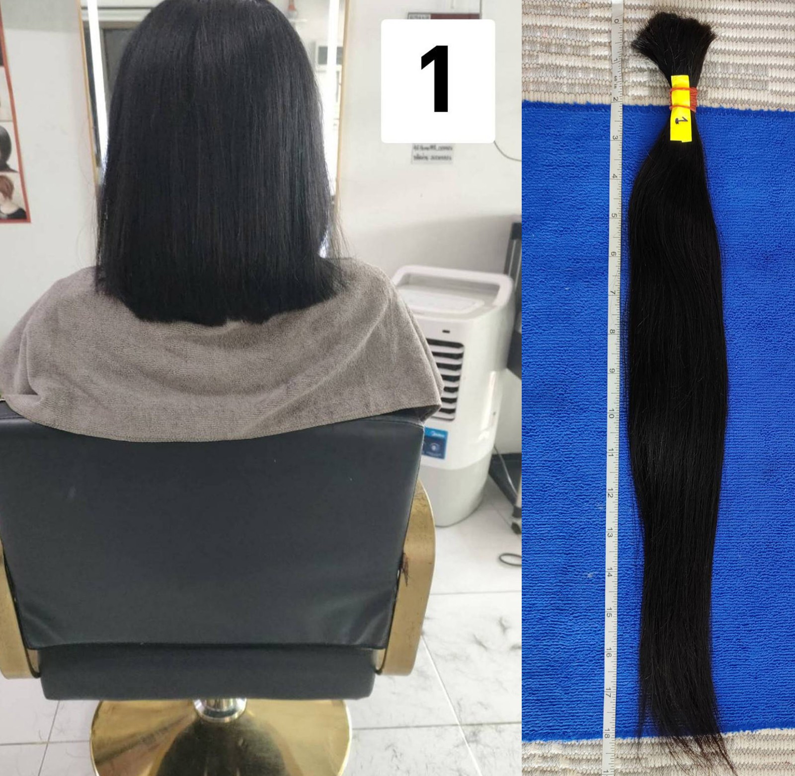 00s15p1 human hair 19 inch 0.094 Ib, 43 gr