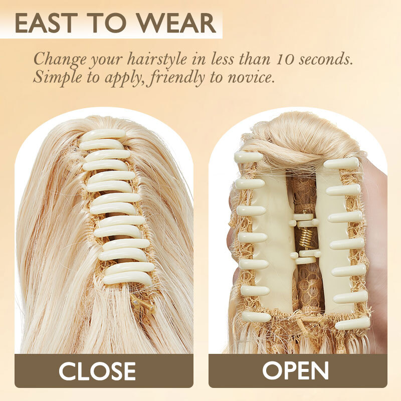 Real Thick Clip In Pony Tail Hair Extensions Claw Clip On Ponytail As Human US