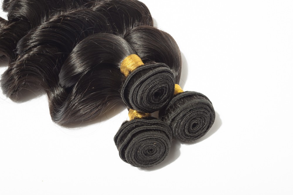 Loose Wave 9A Remy Human Hair 1 or 3 Bundles 100g/Bundle Sew In Natural black
