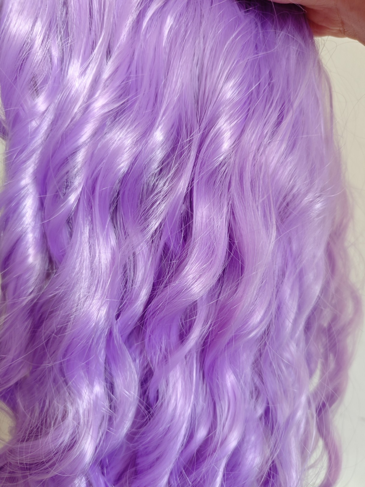 Light Purple Wigs for Women 16in Wavy Bob Wig with Bangs Synthetic Hair Cosplay