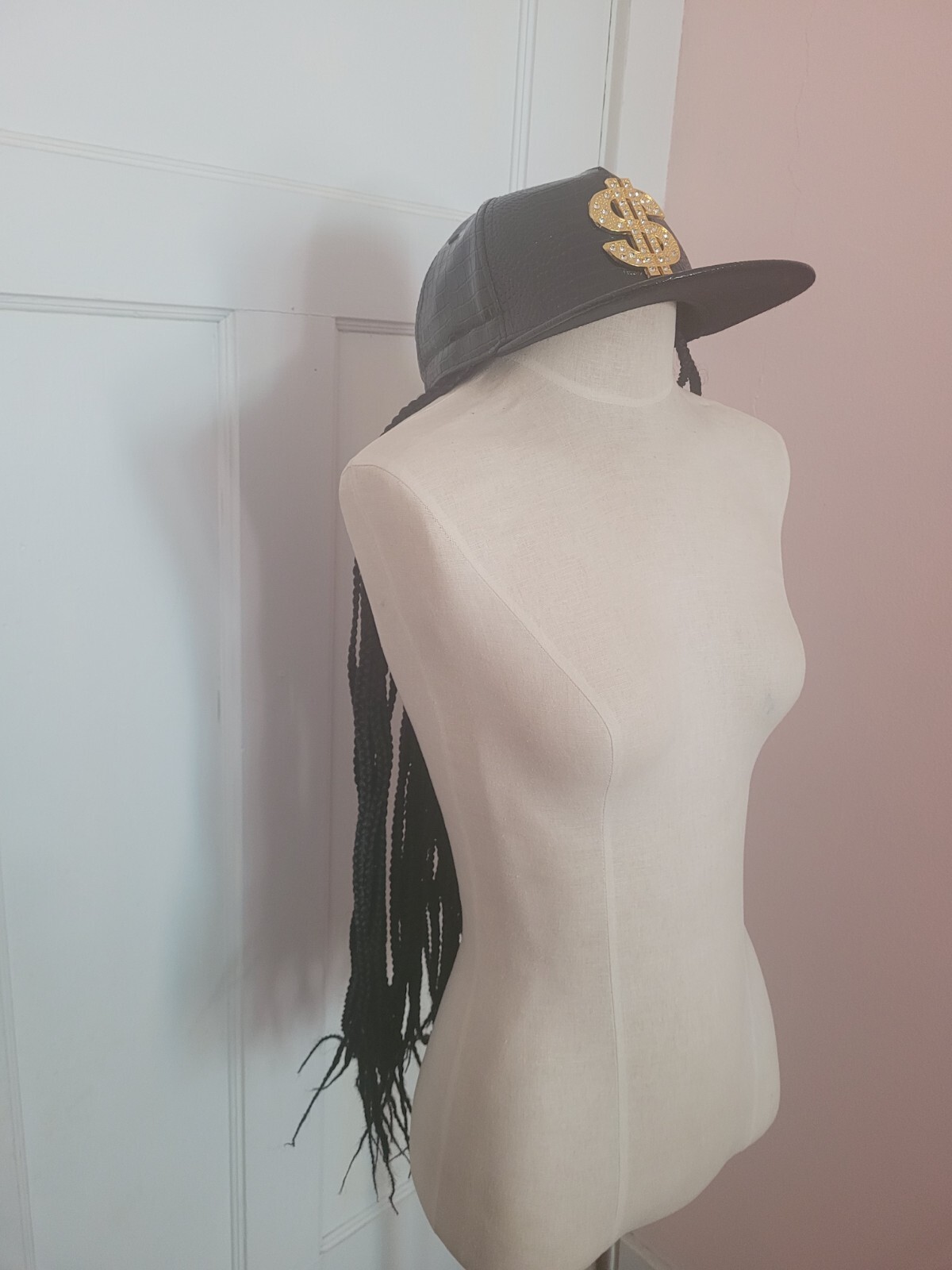 Women’s 32 Inches Braid Synthetic Cap Wigs Straight Braided Hat Wigs