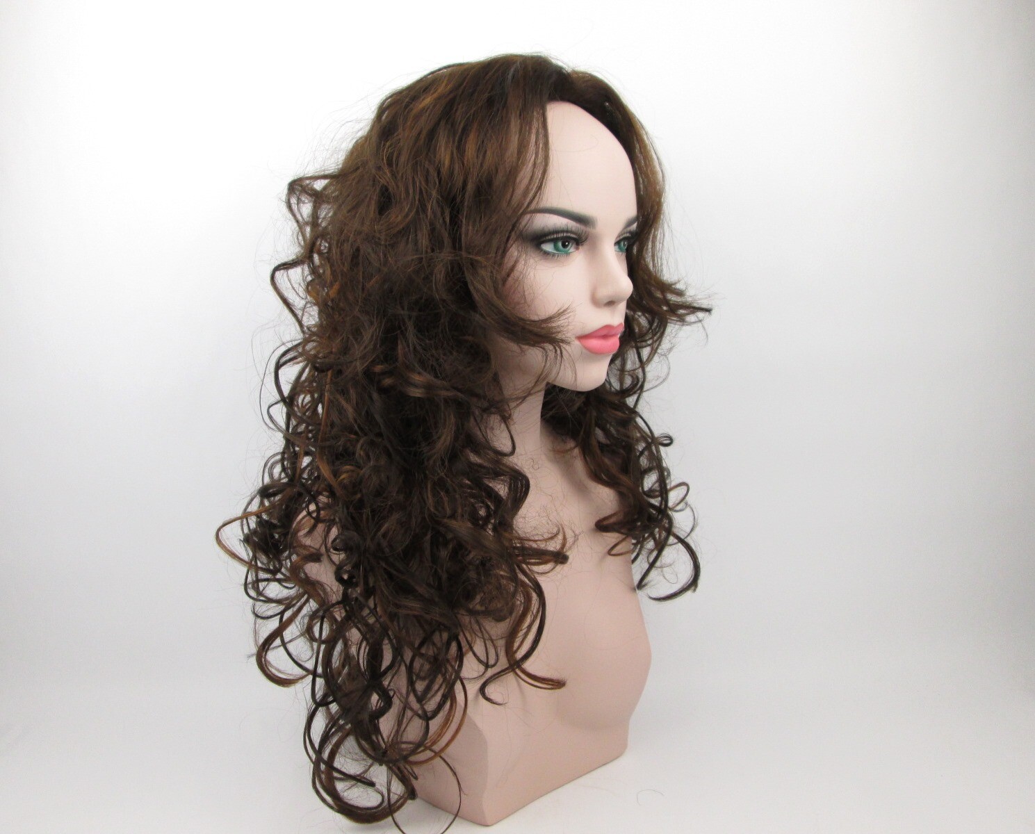 20″ LONG 3/4 CAP FALL MEDIUM CURLS CURLY HAIR HALF WIG W/COMB HAIRPIECE SHEILA
