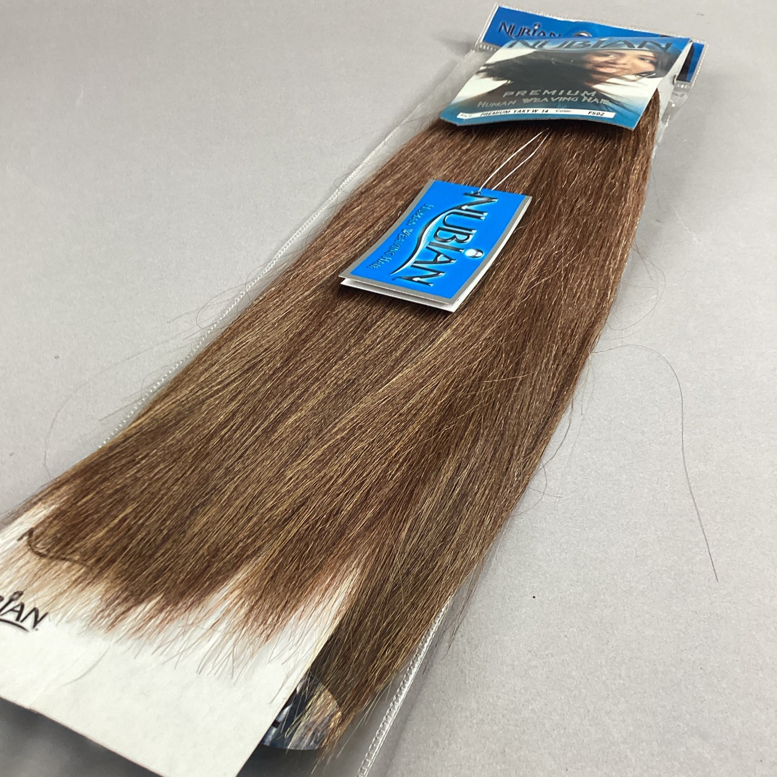 14” Straight Weave #F502 Brown Blonde Nubian Synthetic Blend Hair Extensions