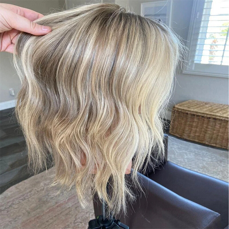 Ombre Highlight Blonde Loose Wave 13×4 Lace Front Human Hair Wig High Quality