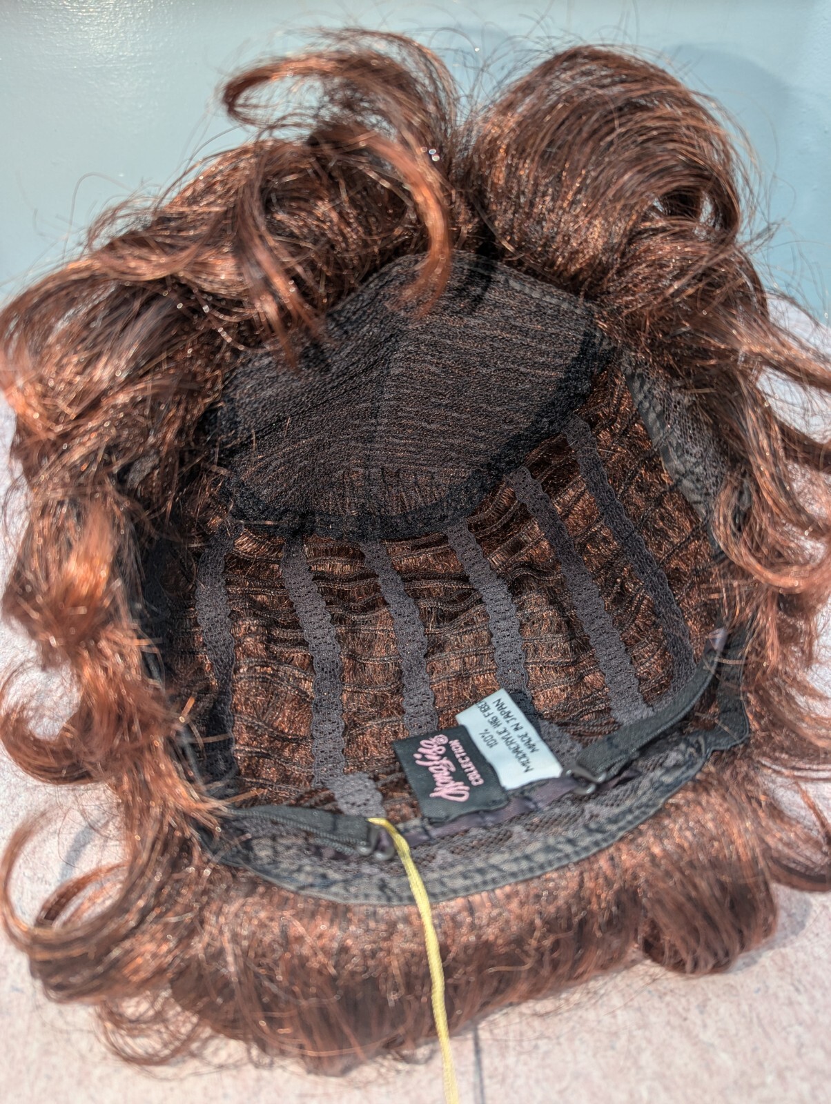 Fashion Synthetic Bangs Flip Back Wig Dark Brown Base #2, Tipped Copper Red #130