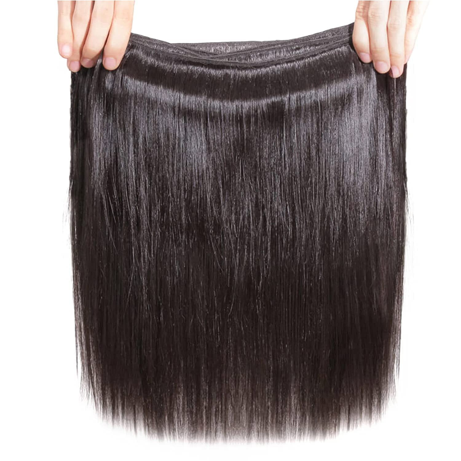 1B Straight Bundles Yaki Hair 3 bundle deal 10 12 18 Inch weave black synthetic