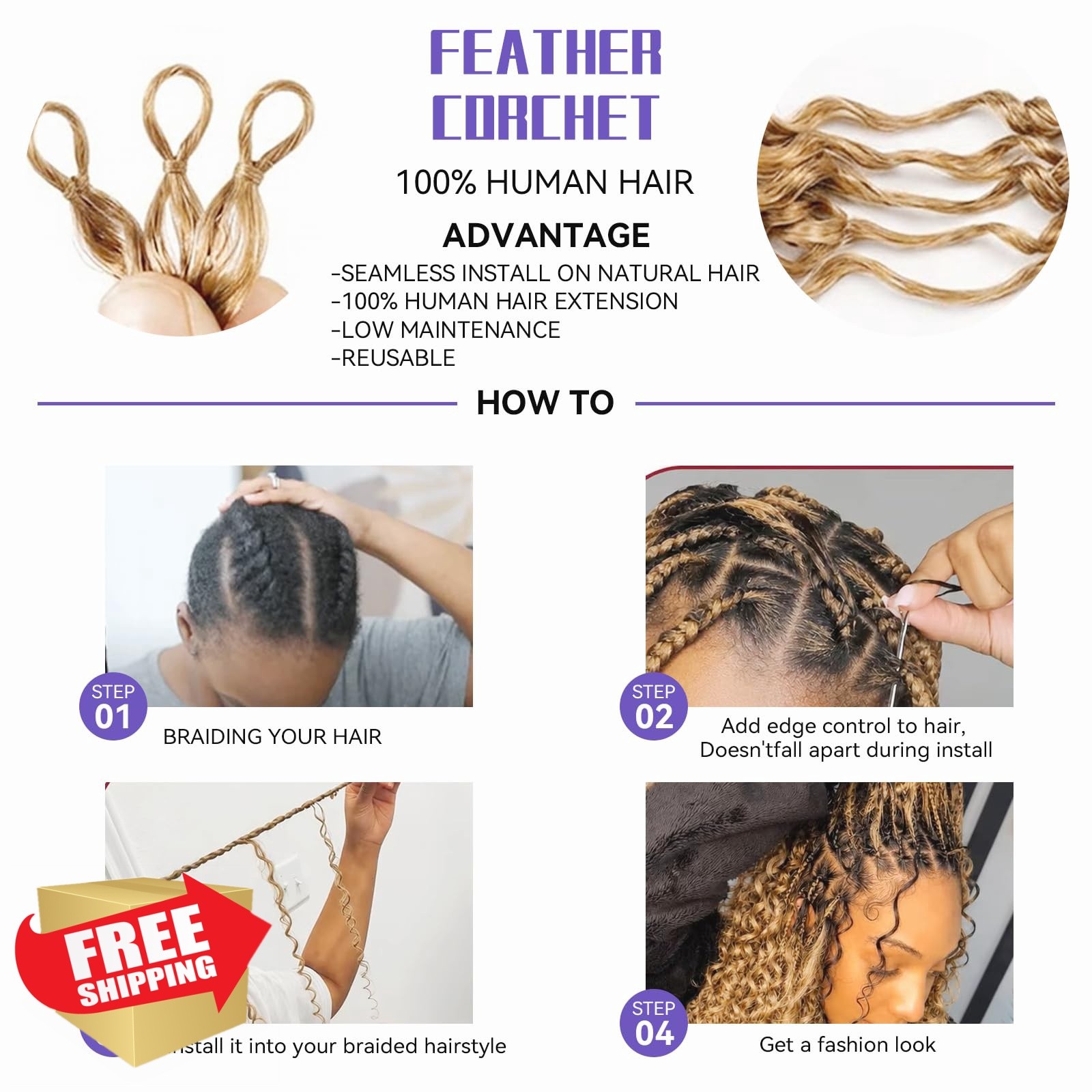 Sherico 12″ Water Wave Blonde Crochet Hair WW