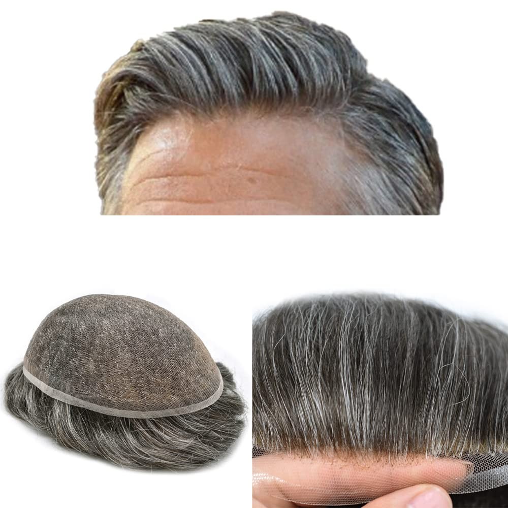 Swiss Lace Men Toupee HairpieceFull French Lace Hair Replacement System For Man
