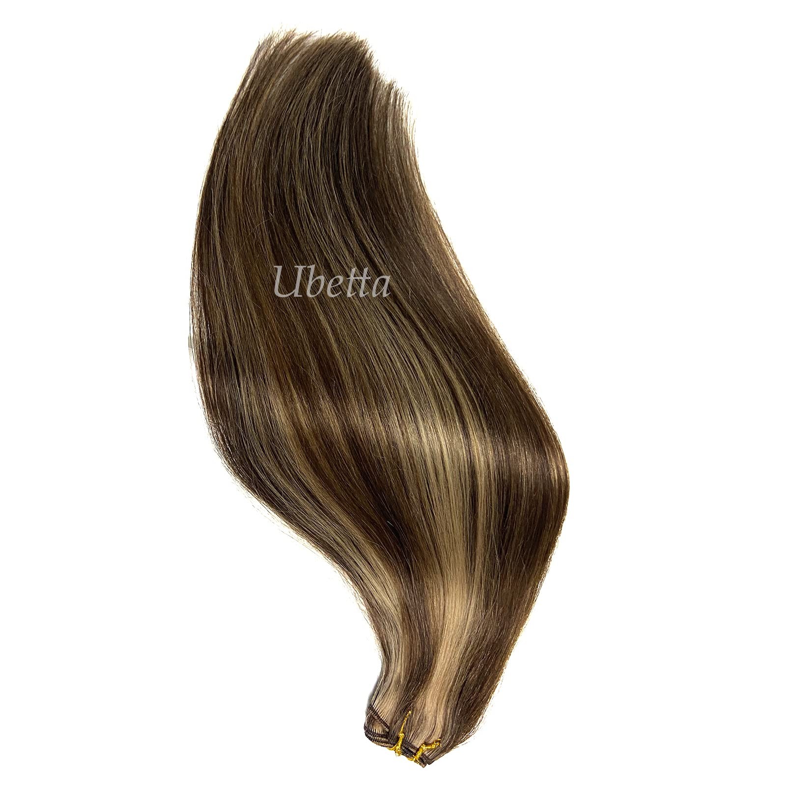 Sew in Hair Extensions Real Human Hair Wefts Dark Brown Balayage Ash Brown Highl