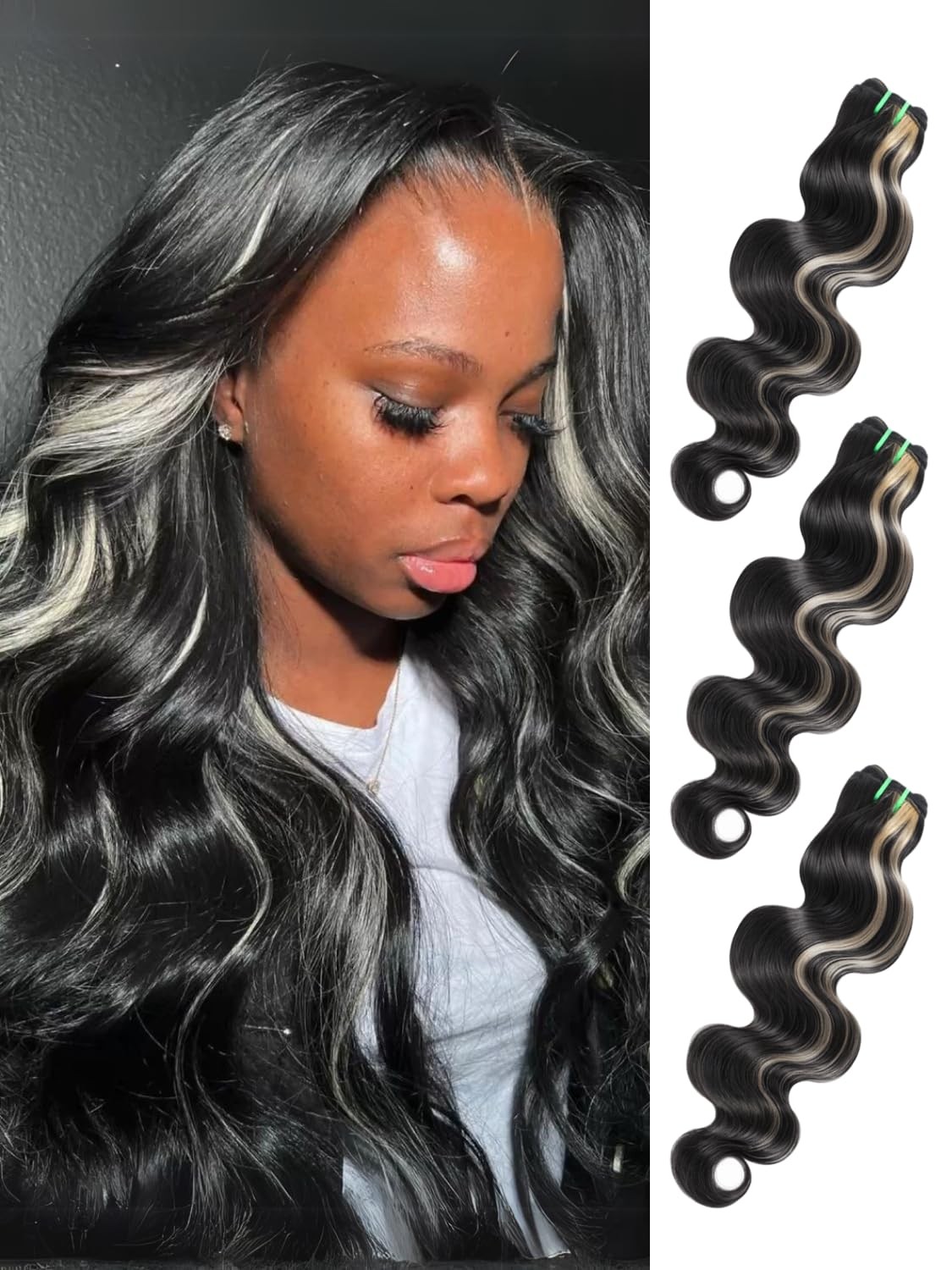 Body Wave Hair Bundles 100% Brazilian Remy 3 10 12 14 Inch – Ombre Black