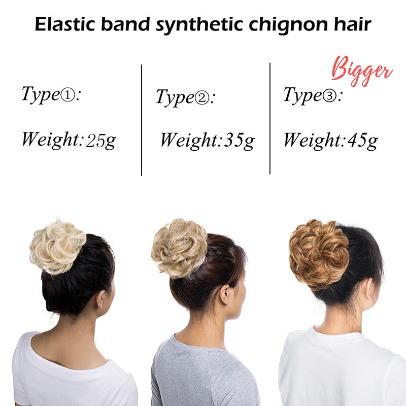 Curly Messy Hair Bun Piece Scrunchie Updo Thick Hair Extensions Real As Human S