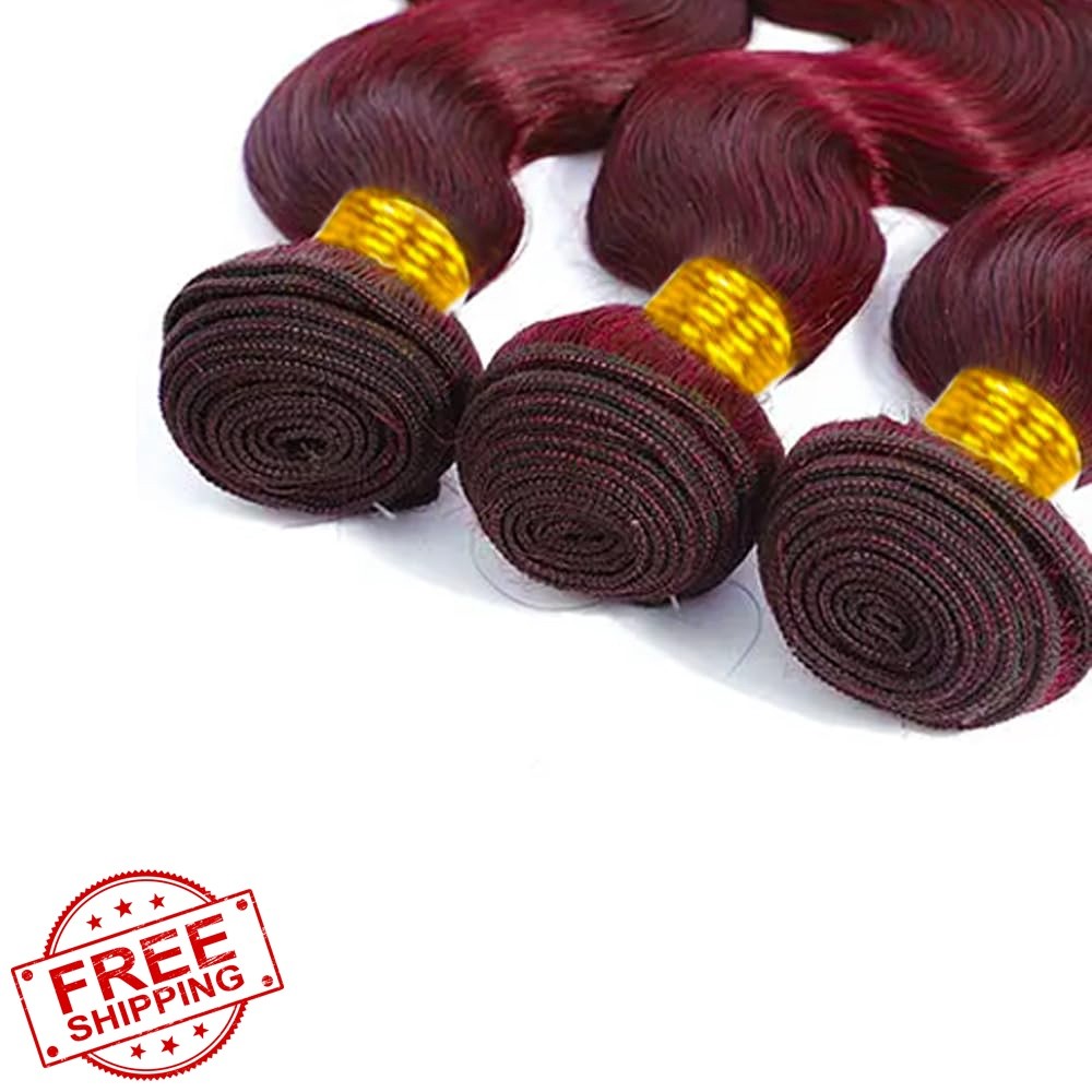 Vinmdonm 34 Inch #99J Burgundy 330g Bundles