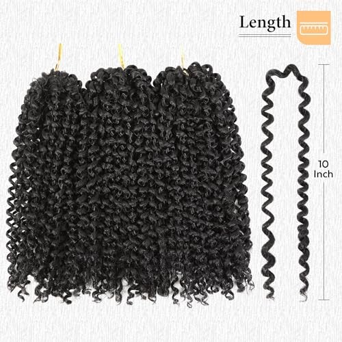 Pure Color Afro kinky Curly Braiding Hair Extensions Jerry 10 Inch-3 Packs 1B