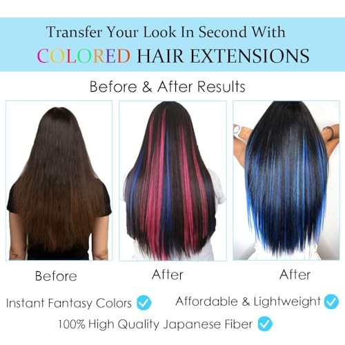 12PCS Red Clip In Hair Extensions Long Straight Heat Resistant 22 Inch #RED