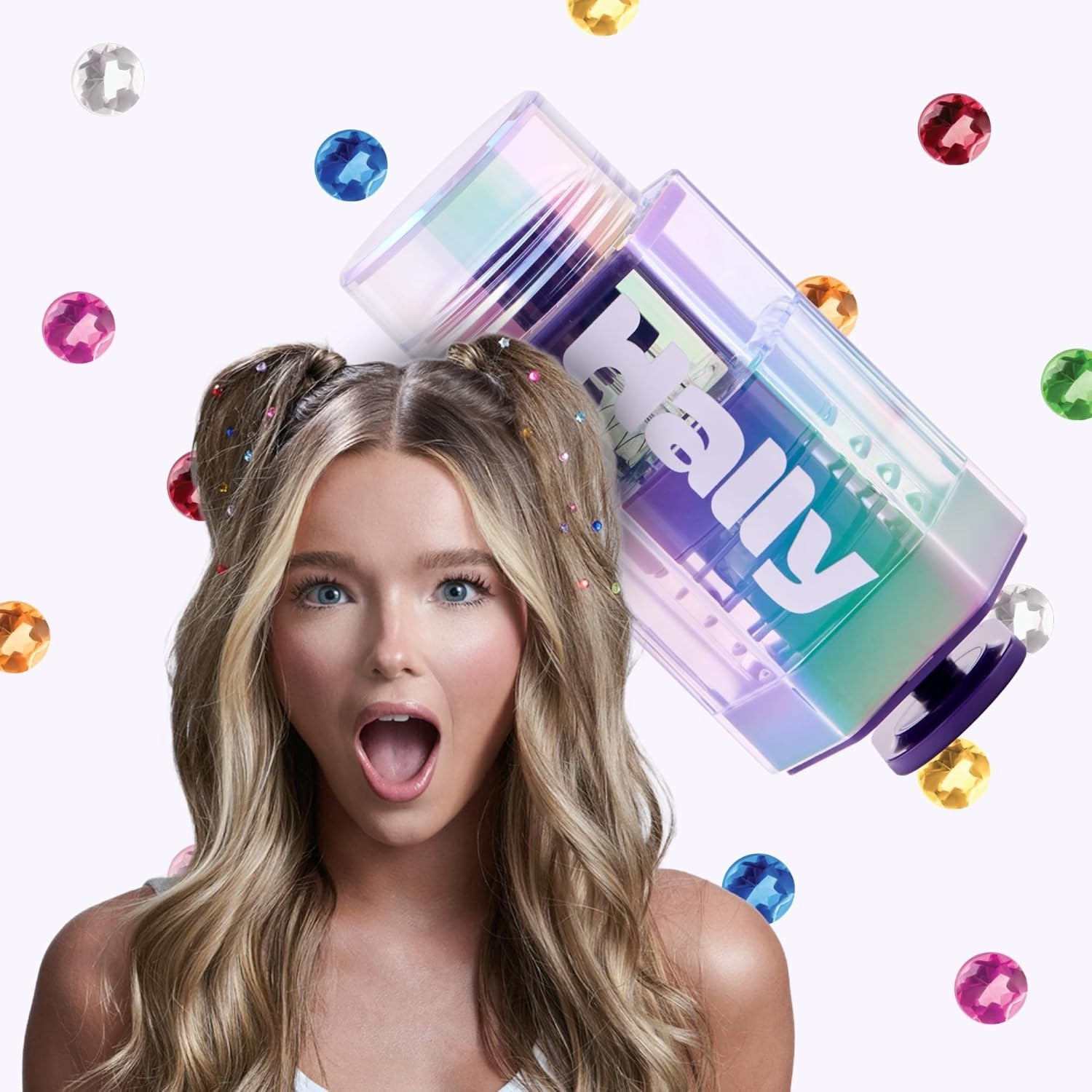 Fun & Mess-Free Hair Gems for Girls: 240 Adhesive Stones with Gem Applicator