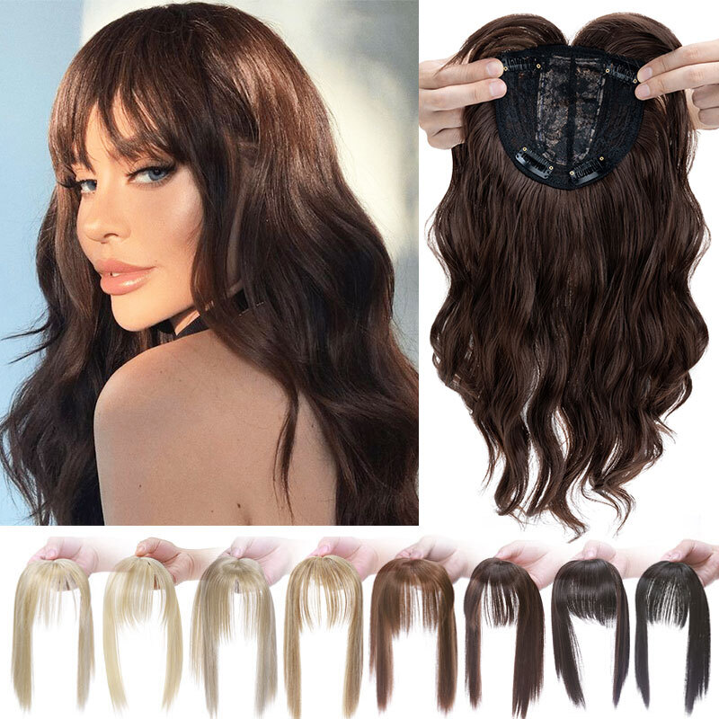 US 100% Real Natural Topper Clip In Hair Extensions Woman Toupee Full Head Piece
