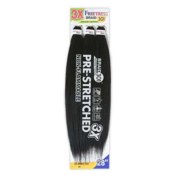Freetress Synthetic Braid – 3X Pre-Stretched Braid 301 28″