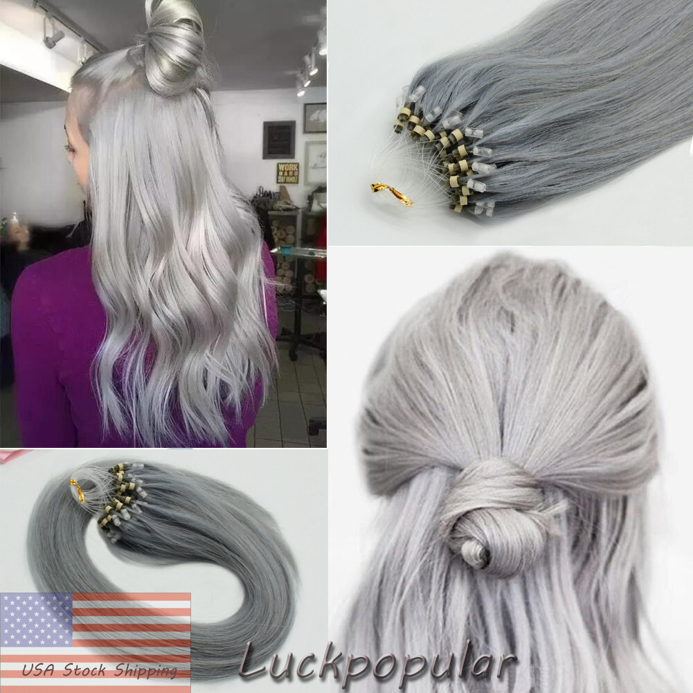 Micro Link Hair Extensions Micro Ring Beads Loop Tip Real Human Hair Highlighted