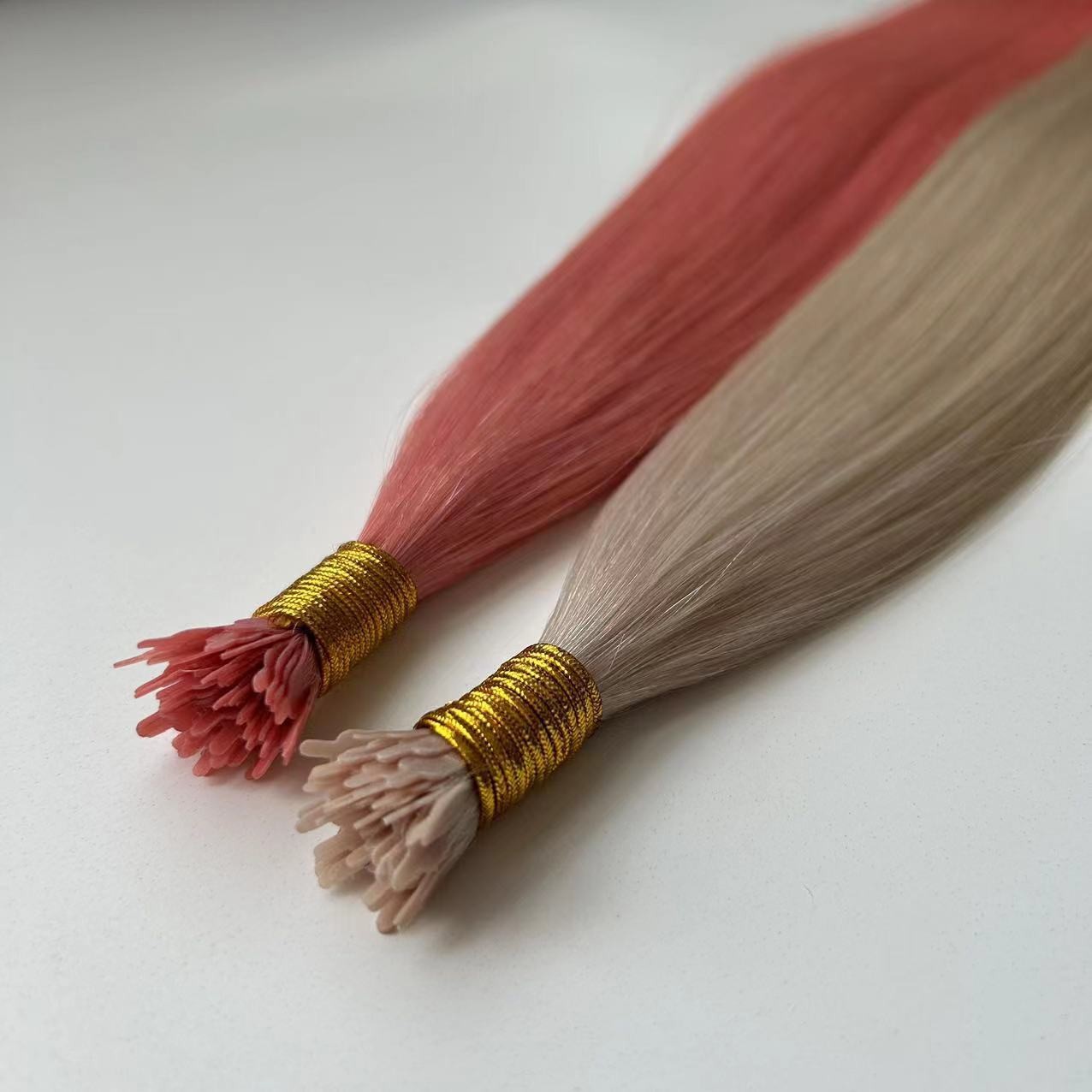 Ombre Grey Pre Bonded Keratin Fusion Keratin Y Tip Human Hair Extensions 100S