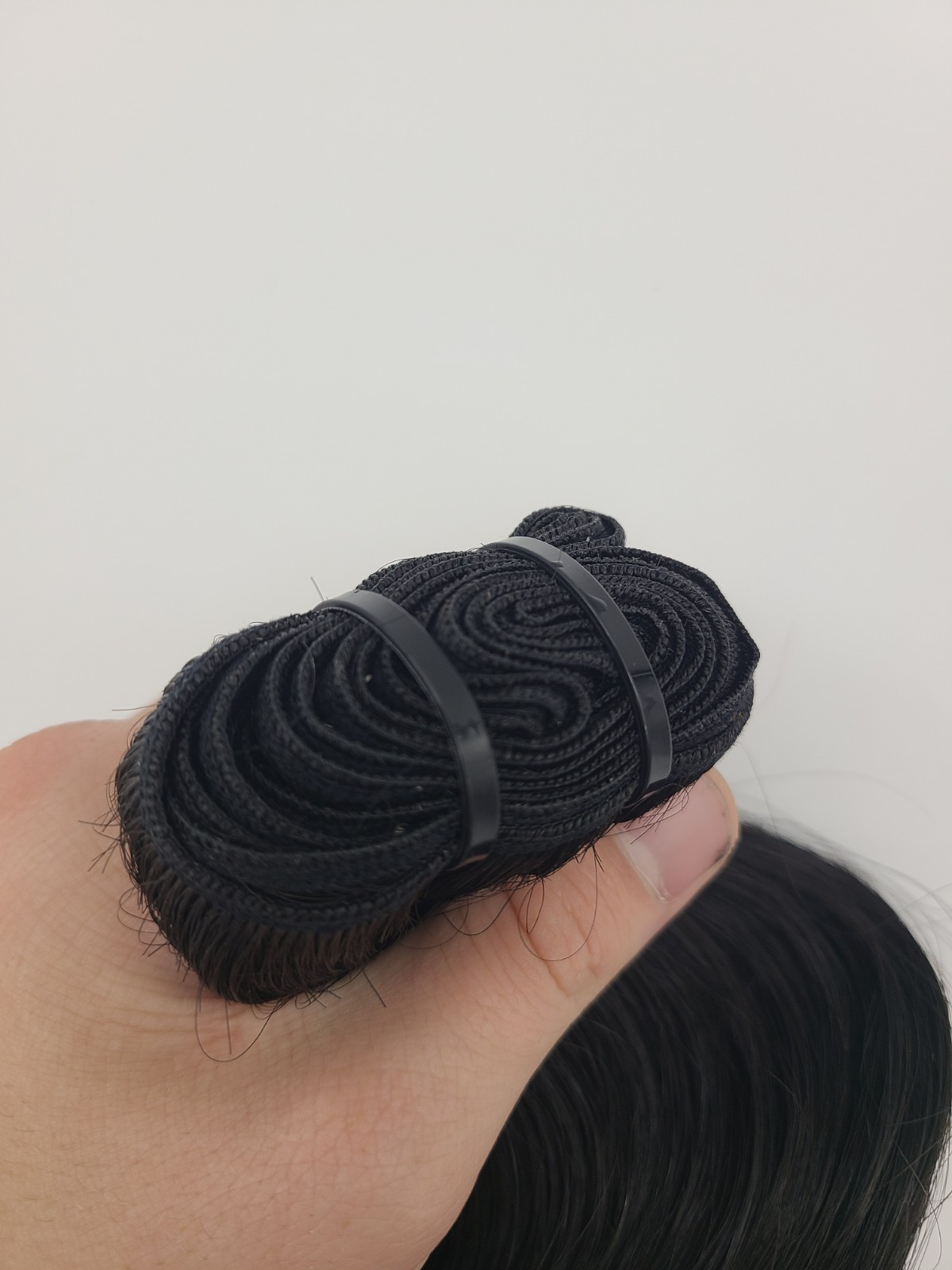 100% Natural Human Hair Black Wavy Extension bundle 14″