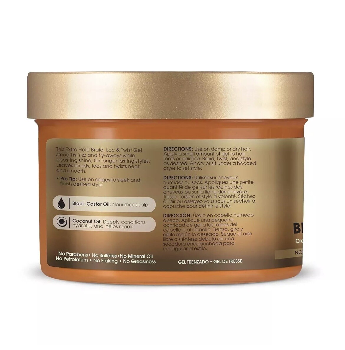 Black Castor Miracle Extra Hold Braid, Loc, Twist Gel, Tames Frizz Edges,exp8/27