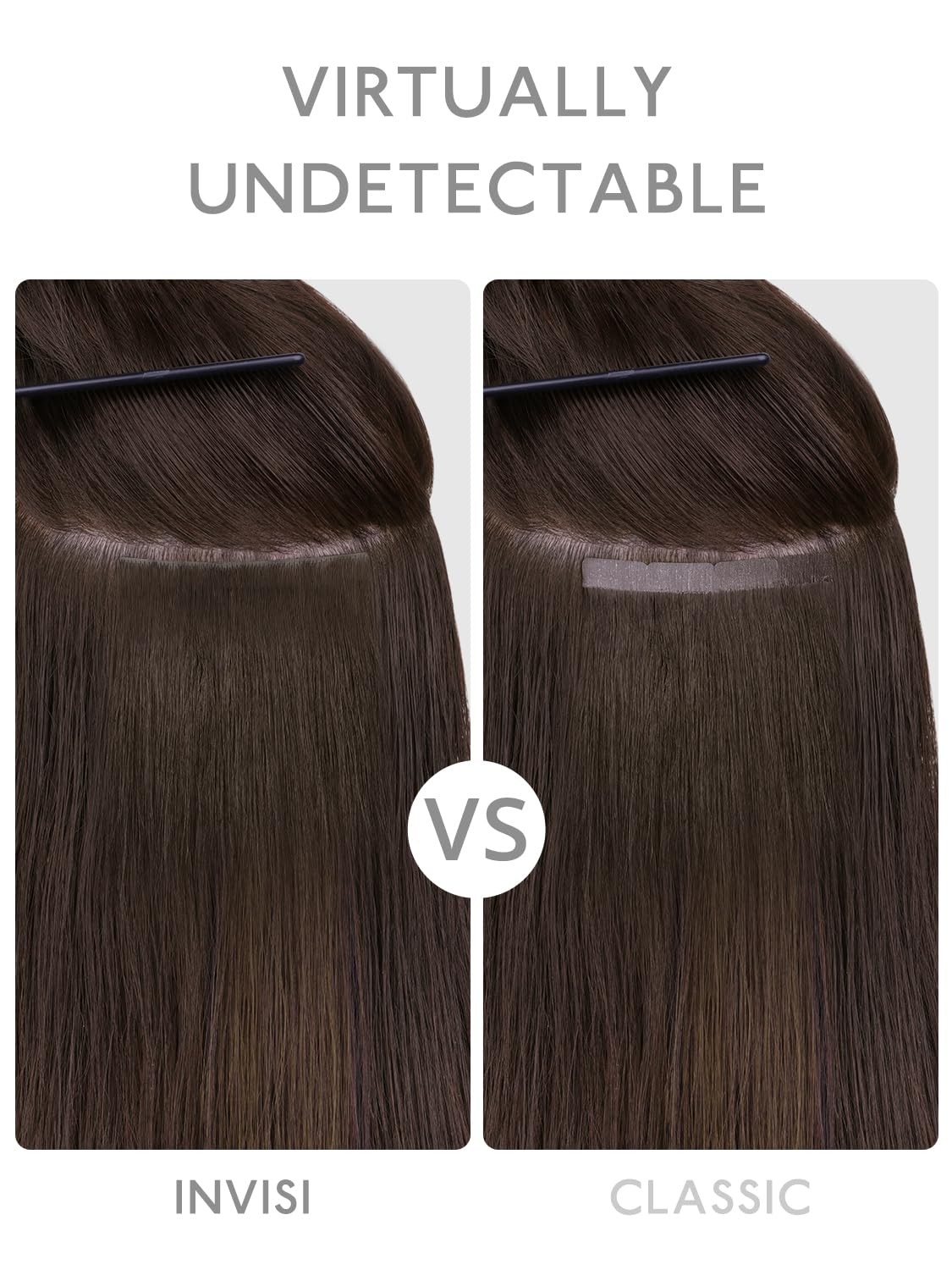 Tape in Hair Extensions 20 Inch 20g 4pcs Chocolate Brown 8cm – Invisible Remy