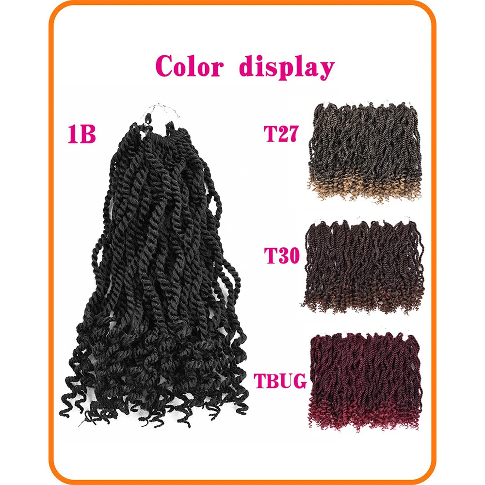 Wavy Senegalese Twist 12 Inch Crochet Braids Synthetic Braiding Hair Extensions