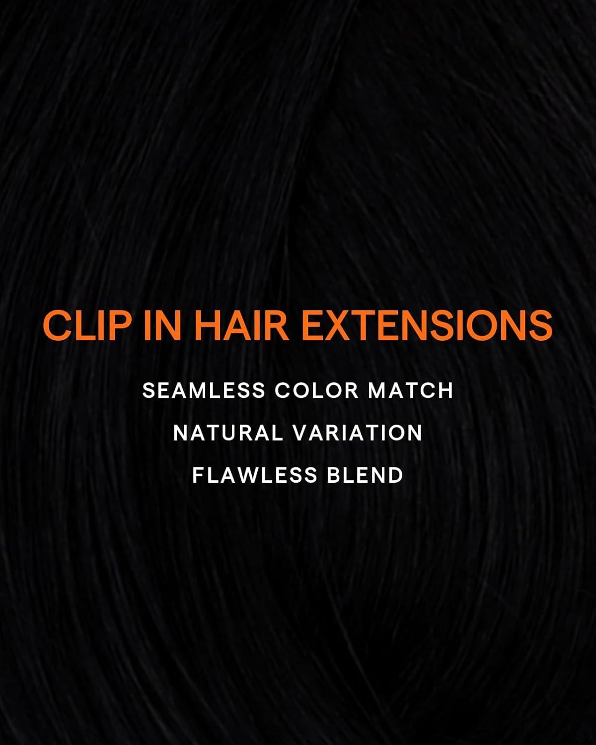Seamless Clip-In Extensions – 24” Remy Human Hair in Rich Jet Black, 7 Pieces