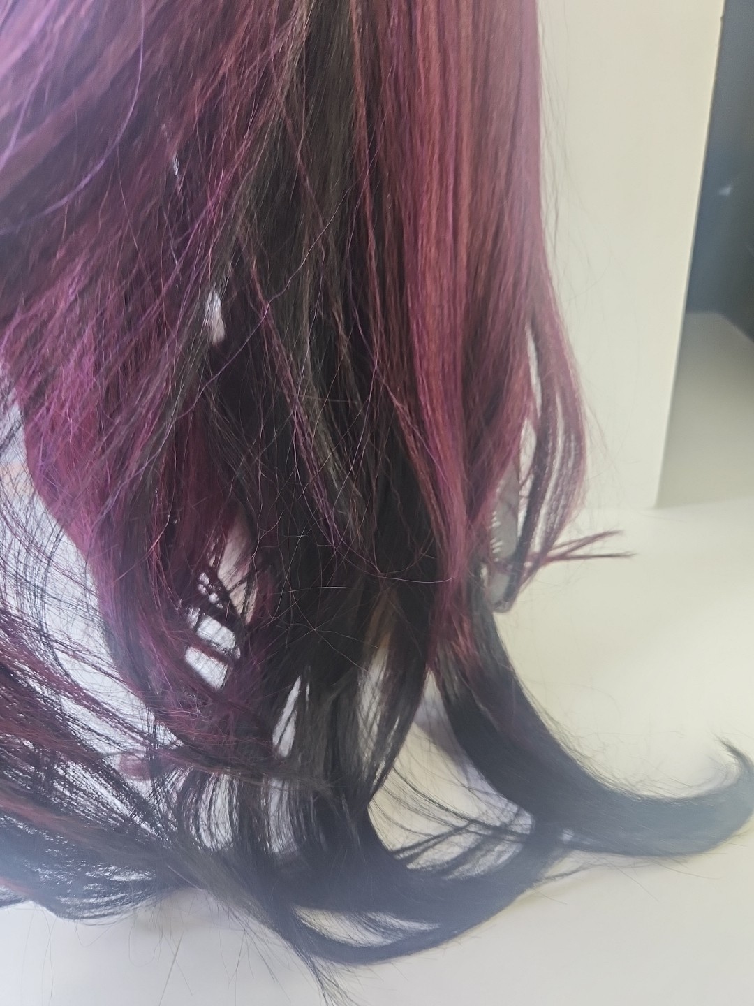 It’s A Wig Swiss Lace Front Wig TT P Burgondy/ Purple Black Color Higheat400°F.