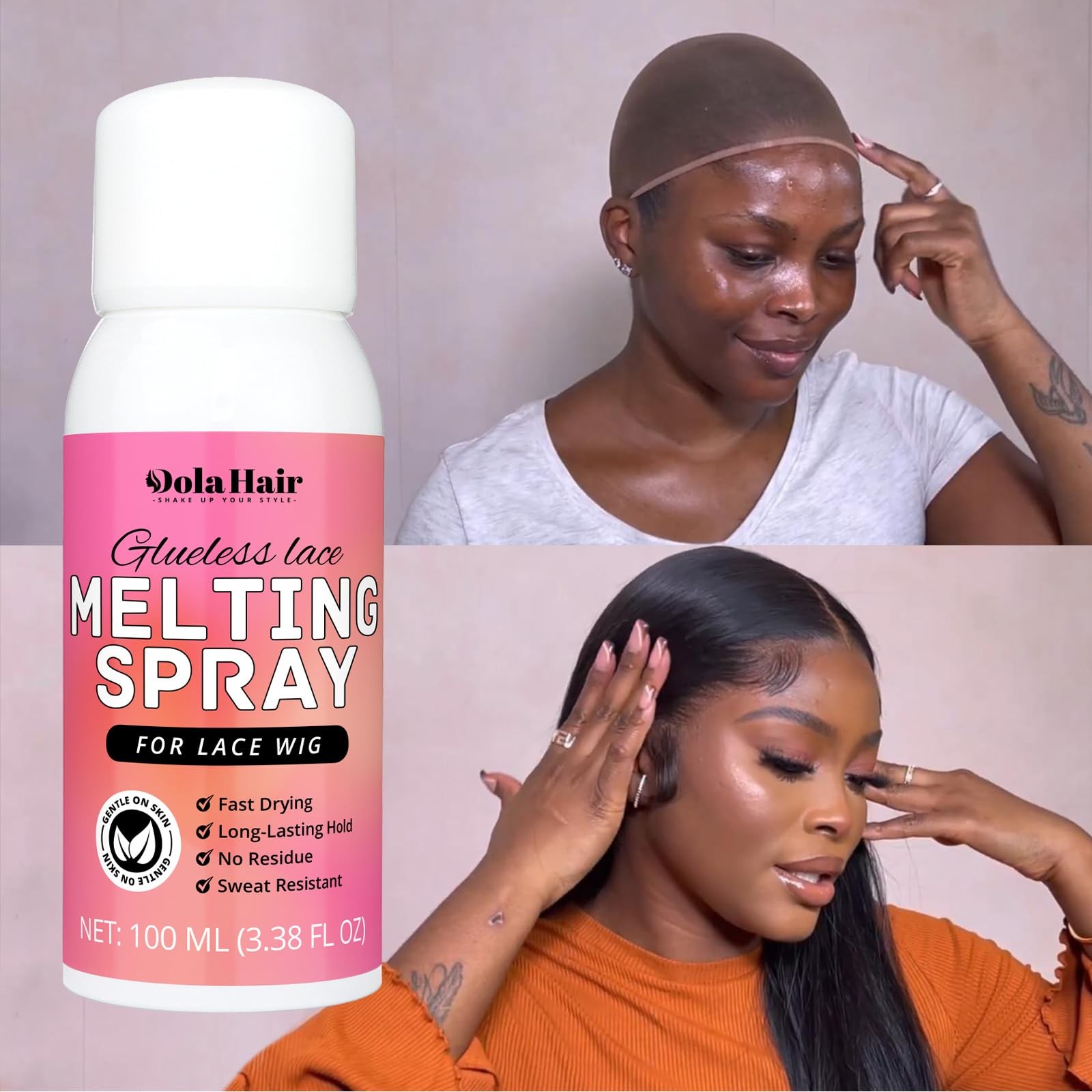 Dolahair Lace Glue Kit – Complete Set with Tint Mousse, Wig Dark Brown