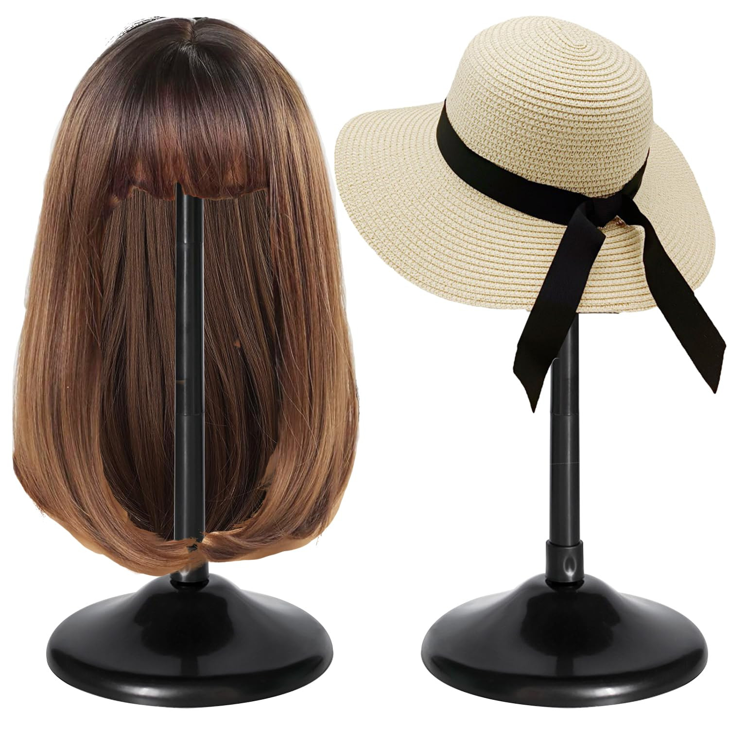 Wig Stand Adjustable Wig Holder with Lace Non-Slip Wig Head Display for Styling