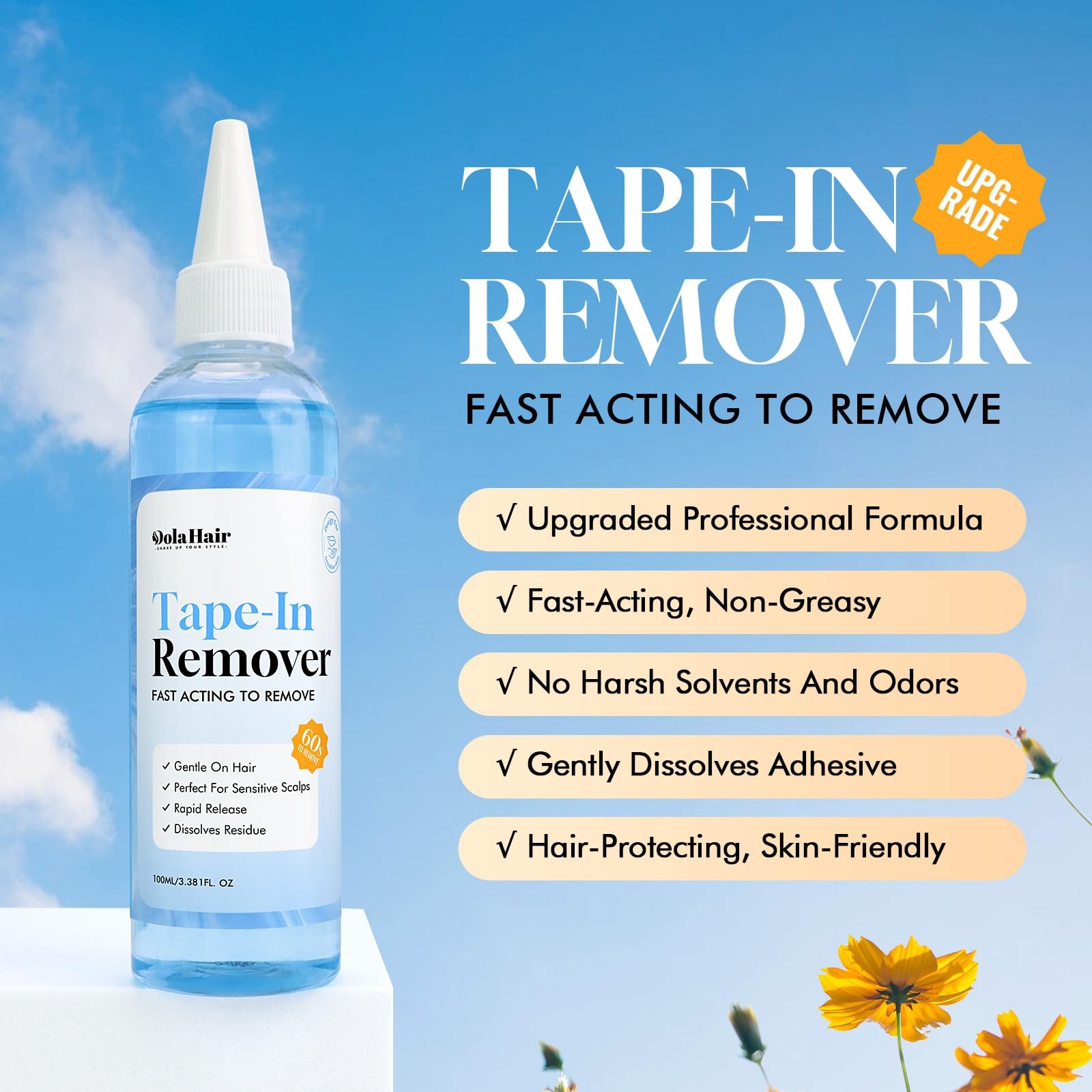 Dolahair Tape in Extension Remover Spray Lace Glue Wig Clear