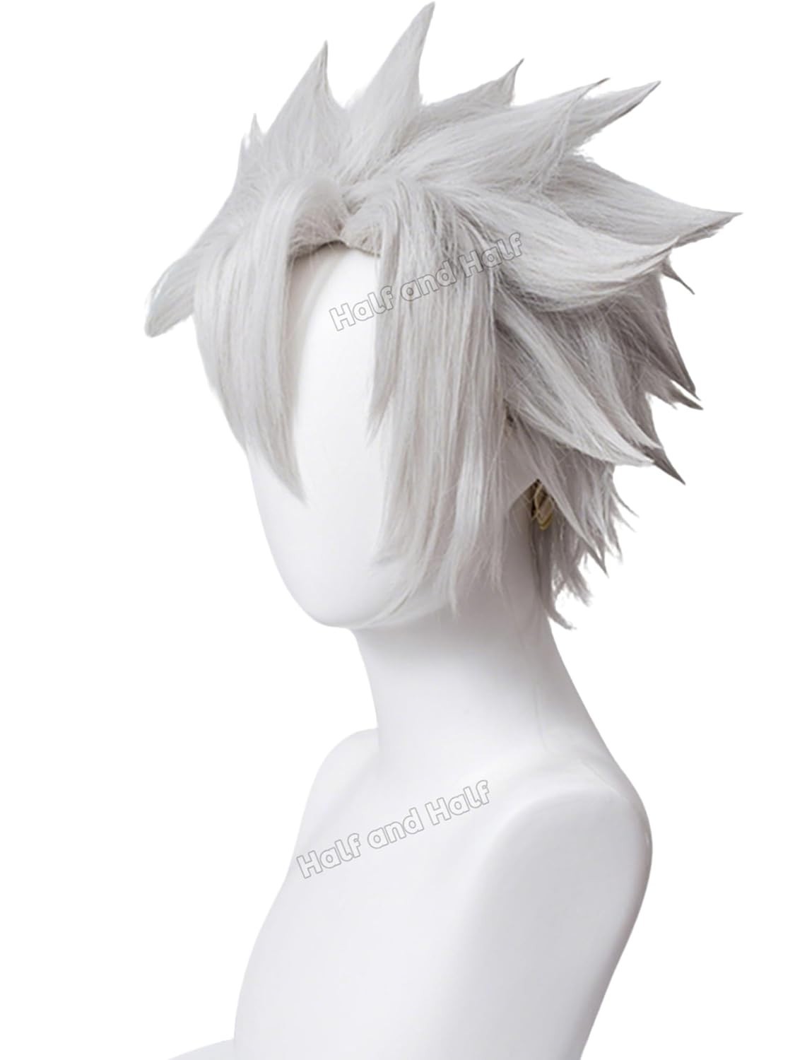 12″ Silver White Sanemi Straight Wig for Men Halloween Cosplay 155E082198