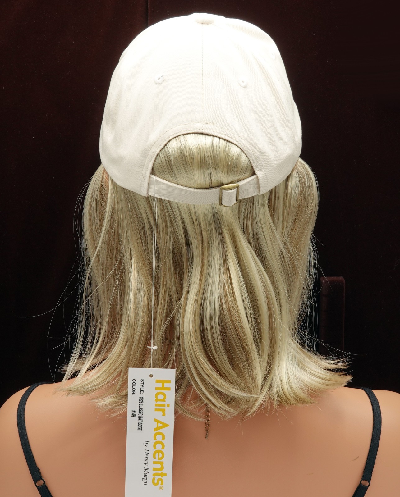 CLASSIC HAT by HENRY MARGU, Beige Hat w/Hair, 14H Lt/Med Blonde *CLEARANCE!* NEW