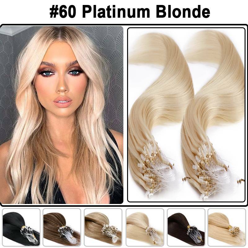 Good Quality Micro Ring Pre Loop 100% Human Hair Extensions 100g Thick Smooth HG