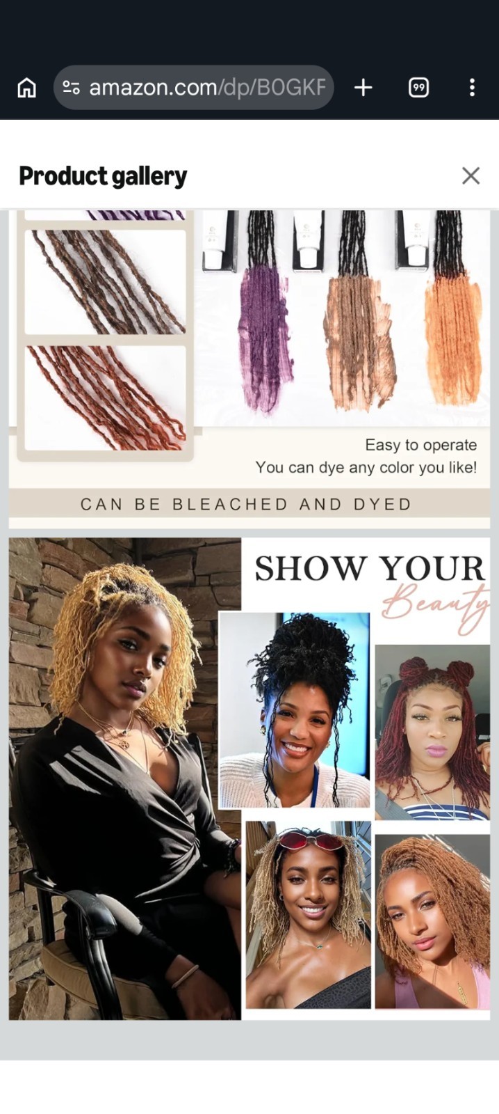 Daixi Dreadology Human Hair Sisterlocks Extensions 8 In. 60 Strand 6 Bundles