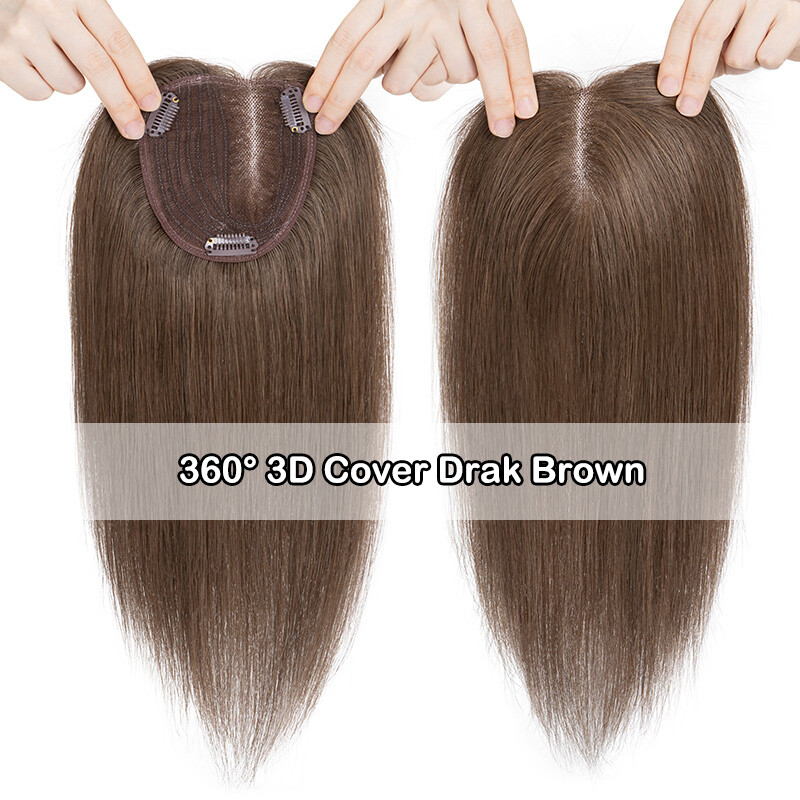 Handmade Silk Base Mono Cap Virgin Human Hair Topper Hairpiece Wigs Remy Toupees