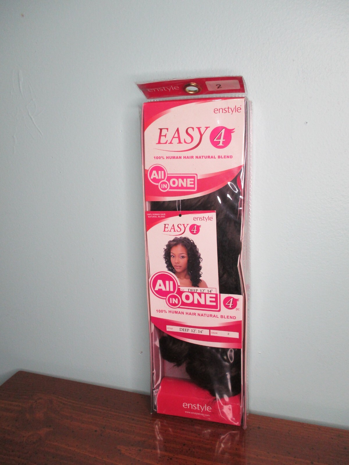12″ – 14″ black #2 HUMAN HAIR NATURAL BLEND 4 piece curly extensions by ENSTYLE